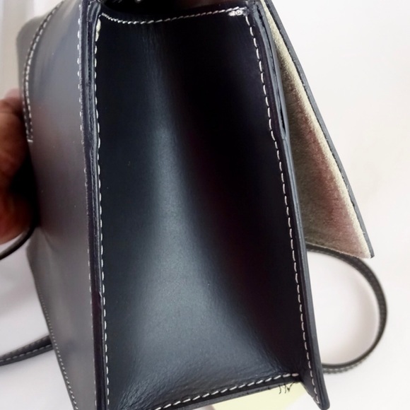 🆕VITTORIA NAPOLI Black Leather Crossbody Satchel - Picture 5 of 8